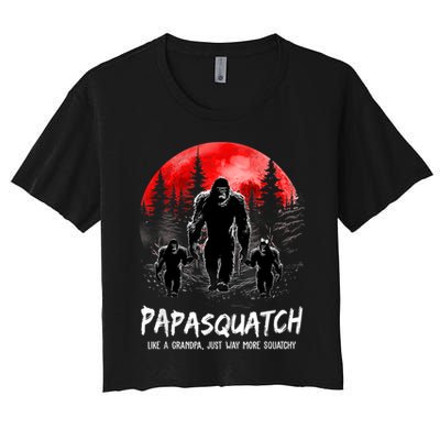 Papasquatch Like A Grandpa Just Way More Squatchy Funny Papa Crop Top