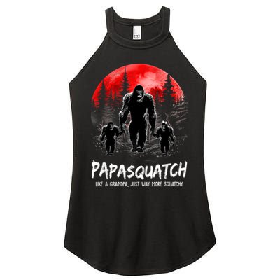 Papasquatch Like A Grandpa Just Way More Squatchy Funny Papa Women's Perfect Tri Rocker Tank