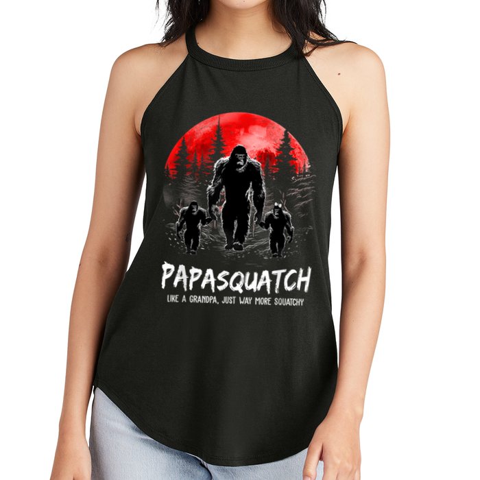 Papasquatch Like A Grandpa Just Way More Squatchy Funny Papa Women's Perfect Tri Rocker Tank