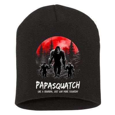 Papasquatch Like A Grandpa Just Way More Squatchy Funny Papa Short Acrylic Beanie