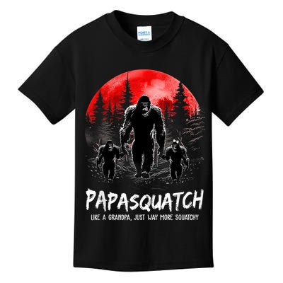 Papasquatch Like A Grandpa Just Way More Squatchy Funny Papa Kids T-Shirt