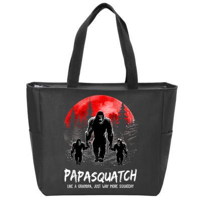 Papasquatch Like A Grandpa Just Way More Squatchy Funny Papa Zip Tote Bag