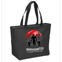 Papasquatch Like A Grandpa Just Way More Squatchy Funny Papa Zip Tote Bag