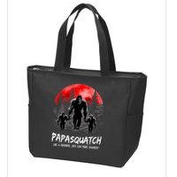 Papasquatch Like A Grandpa Just Way More Squatchy Funny Papa Zip Tote Bag