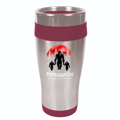 Papasquatch Like A Grandpa Just Way More Squatchy Funny Papa 16oz Travel Tumbler