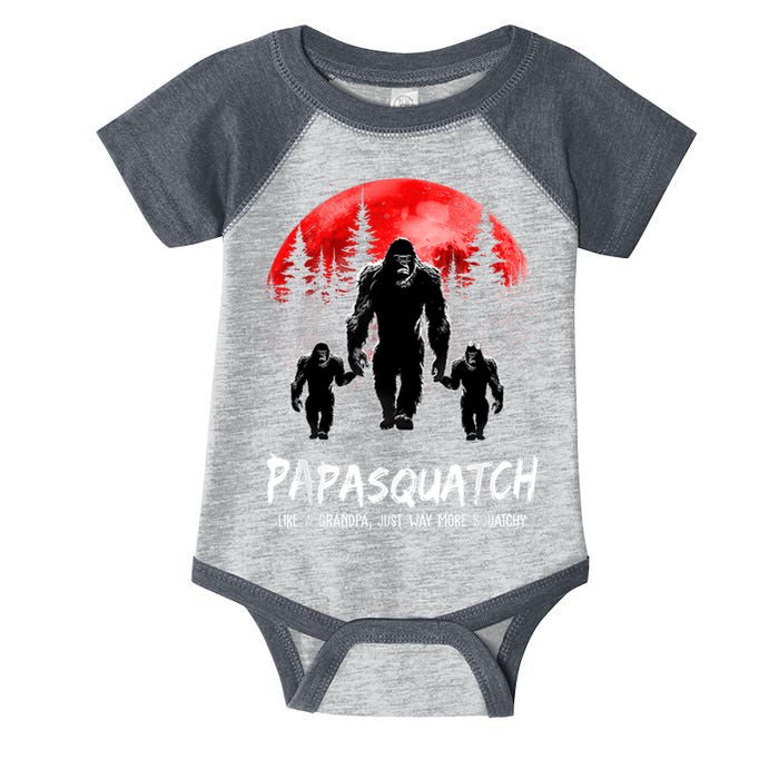 Papasquatch Like A Grandpa Just Way More Squatchy Funny Papa Infant Baby Jersey Bodysuit