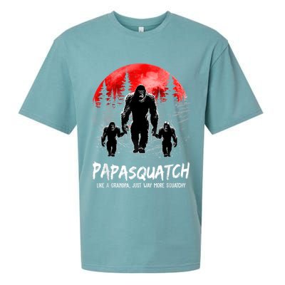Papasquatch Like A Grandpa Just Way More Squatchy Funny Papa Sueded Cloud Jersey T-Shirt