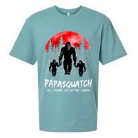 Papasquatch Like A Grandpa Just Way More Squatchy Funny Papa Sueded Cloud Jersey T-Shirt