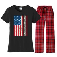 Piano Lover American Flag Patriotic Players Pianist Gift Women's Flannel Pajama Set