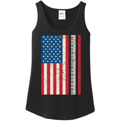 Piano Lover American Flag Patriotic Players Pianist Gift Ladies Essential Tank