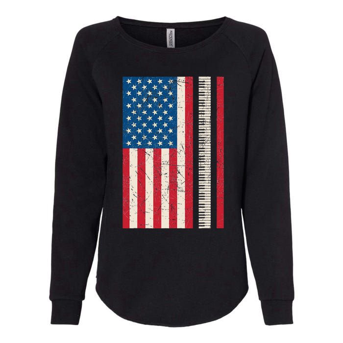 Piano Lover American Flag Patriotic Players Pianist Gift Womens California Wash Sweatshirt