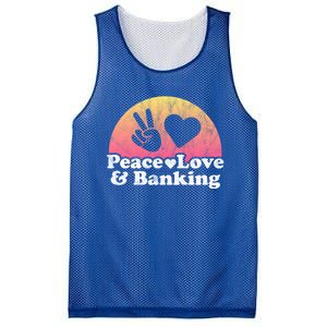 Peace Love And Banking Bank Gift Mesh Reversible Basketball Jersey Tank