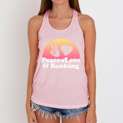 Peace Love And Banking Bank Gift Women's Knotted Racerback Tank