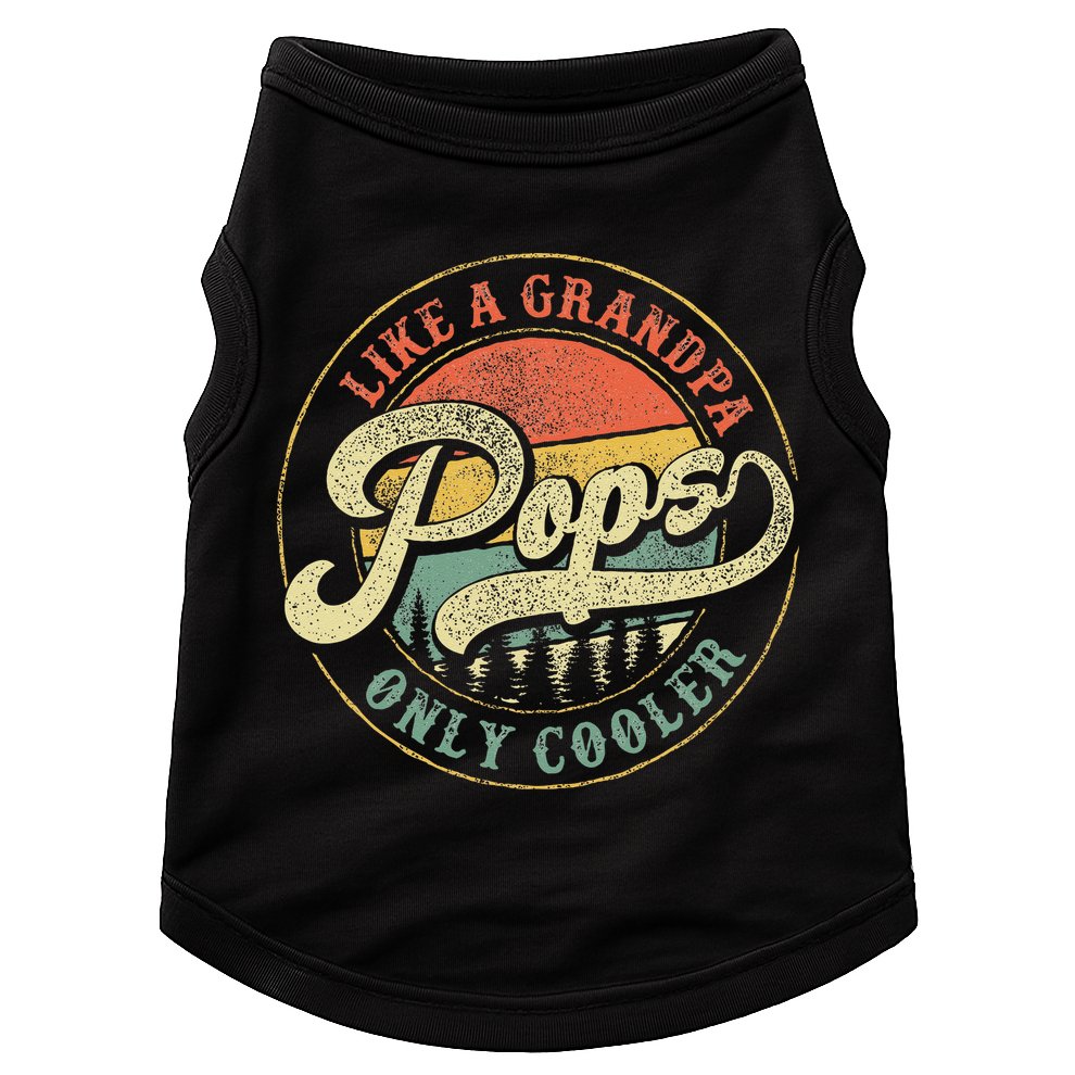 Pops Like A Grandpa Only Cooler Retro Gift Pops Dad Grandpa Doggie Tank