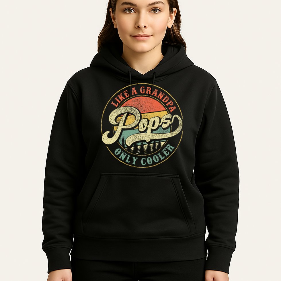 Pops Like A Grandpa Only Cooler Retro Gift Pops Dad Grandpa Hoodie