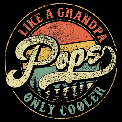 Pops Like A Grandpa Only Cooler Retro Gift Pops Dad Grandpa T-Shirt