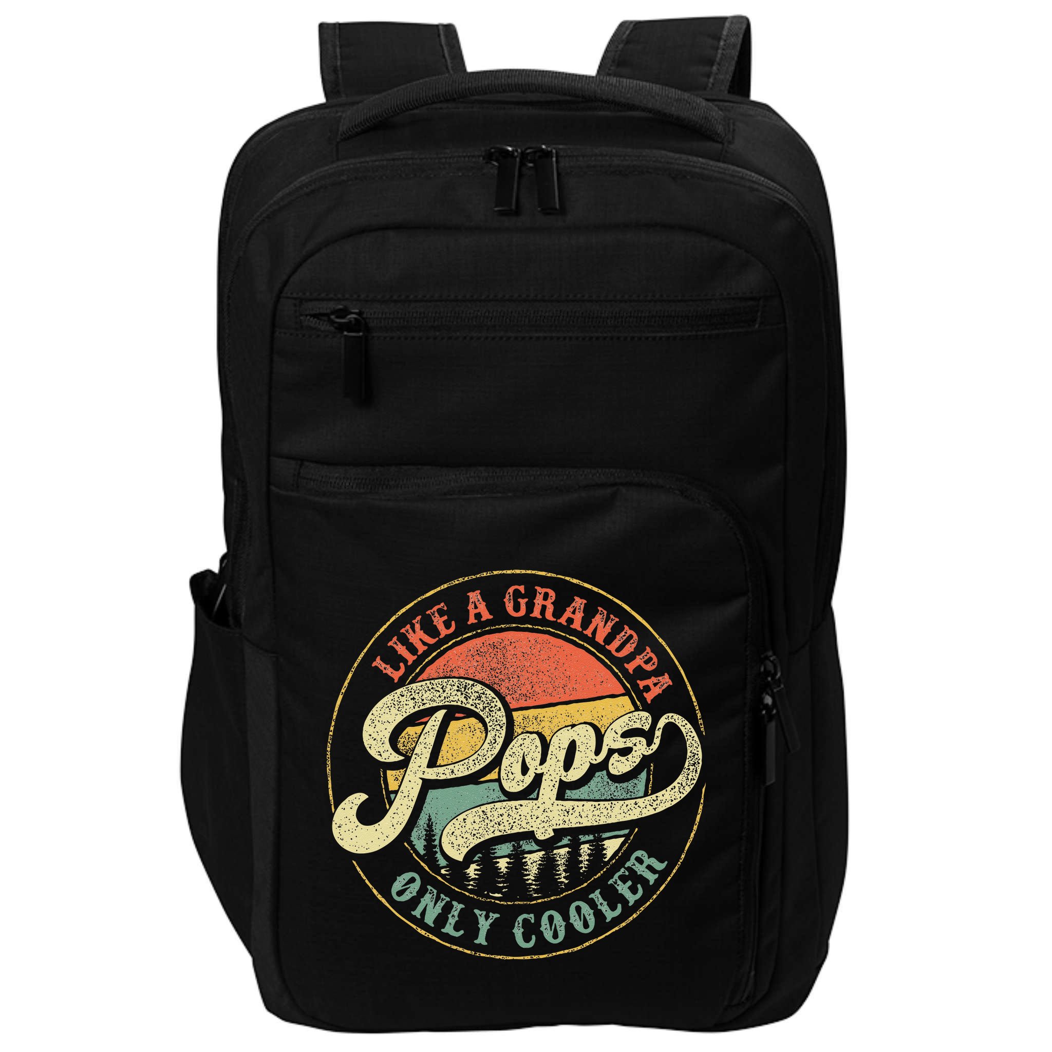 Pops Like A Grandpa Only Cooler Retro Gift Pops Dad Grandpa Impact Tech Backpack