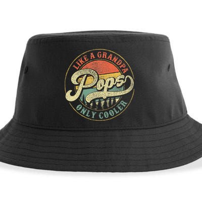 Pops Like A Grandpa Only Cooler Retro Gift Pops Dad Grandpa Sustainable Bucket Hat
