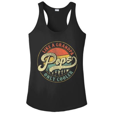 Pops Like A Grandpa Only Cooler Retro Gift Pops Dad Grandpa Ladies PosiCharge Competitor Racerback Tank