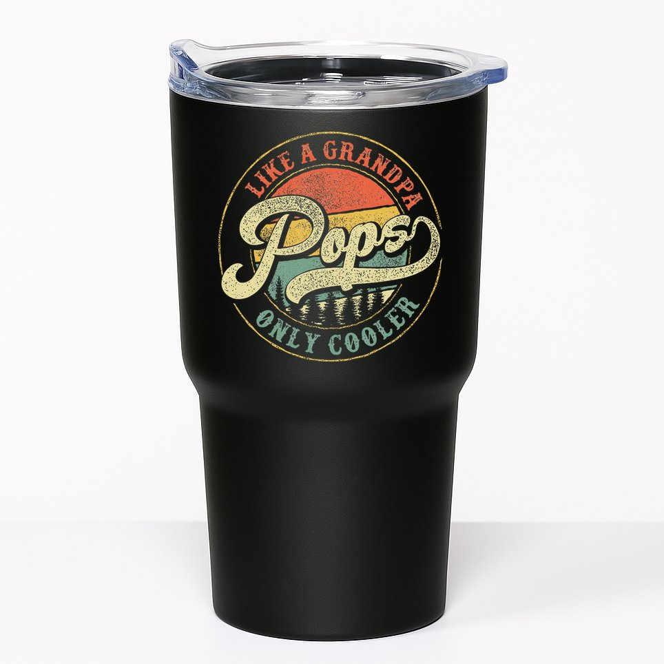 Pops Like A Grandpa Only Cooler Retro Gift Pops Dad Grandpa Tumbler