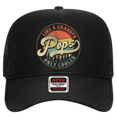 Pops Like A Grandpa Only Cooler Retro Gift Pops Dad Grandpa Trucker Hat