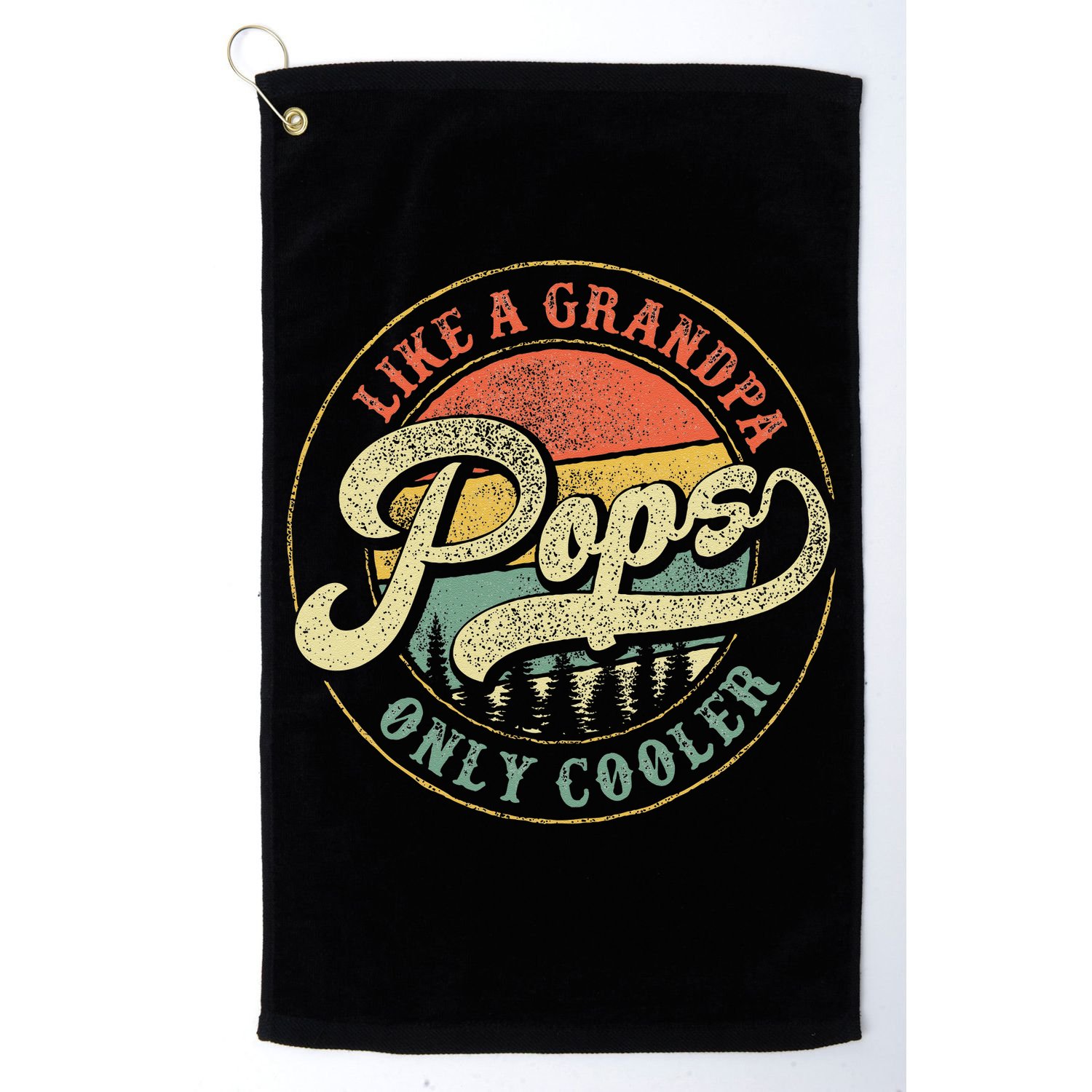 Pops Like A Grandpa Only Cooler Retro Gift Pops Dad Grandpa Golf Towel