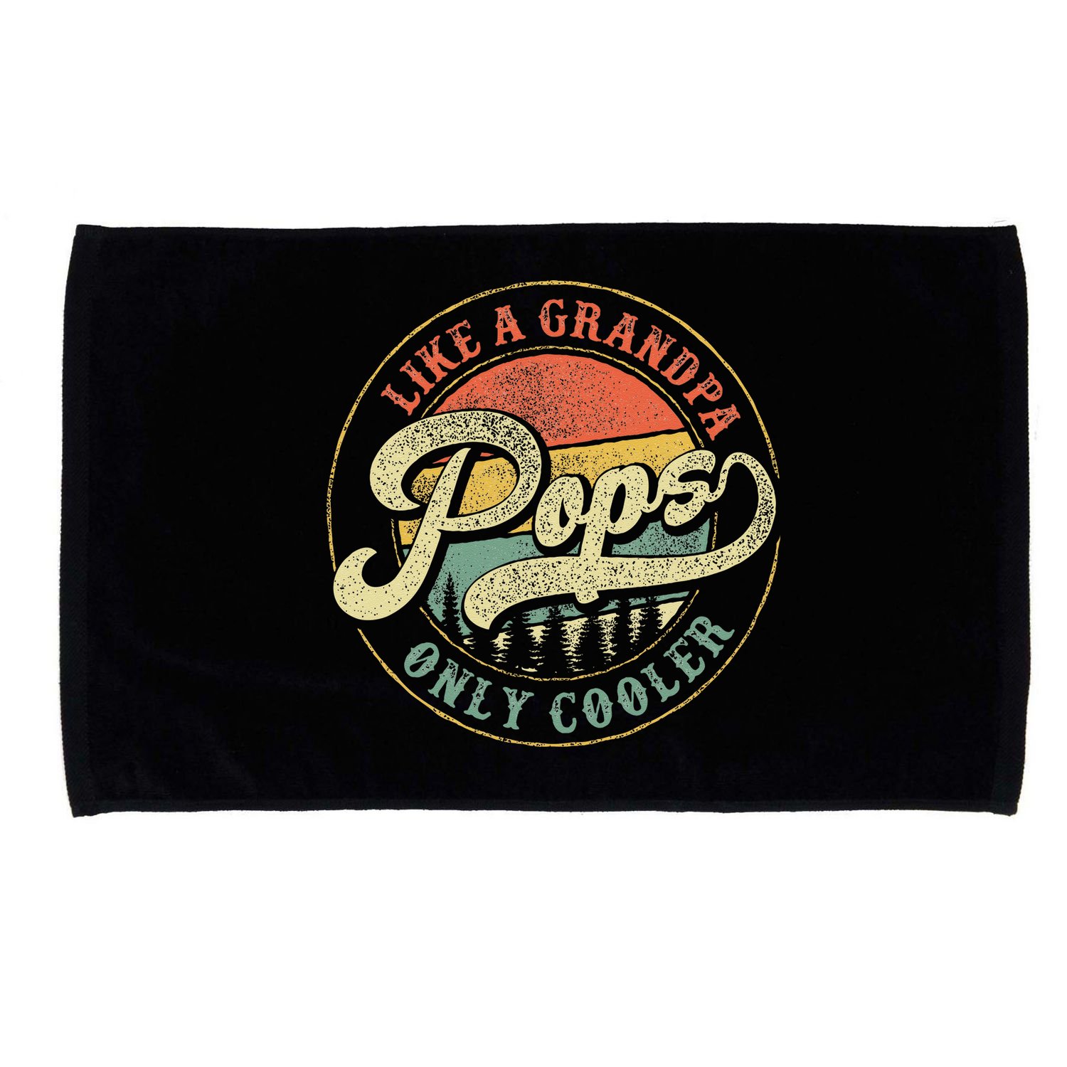 Pops Like A Grandpa Only Cooler Retro Gift Pops Dad Grandpa Microfiber Hand Towel