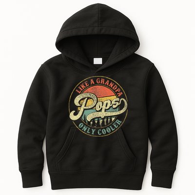 Pops Like A Grandpa Only Cooler Retro Gift Pops Dad Grandpa Kids Hoodie