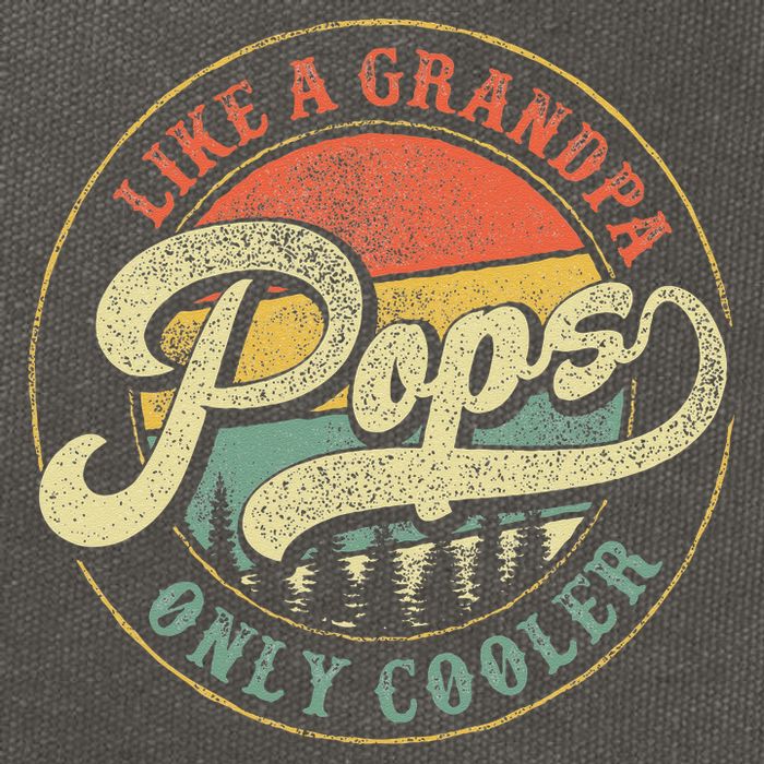 Pops Like A Grandpa Only Cooler Retro Gift Pops Dad Grandpa Cotton Canvas Backpack