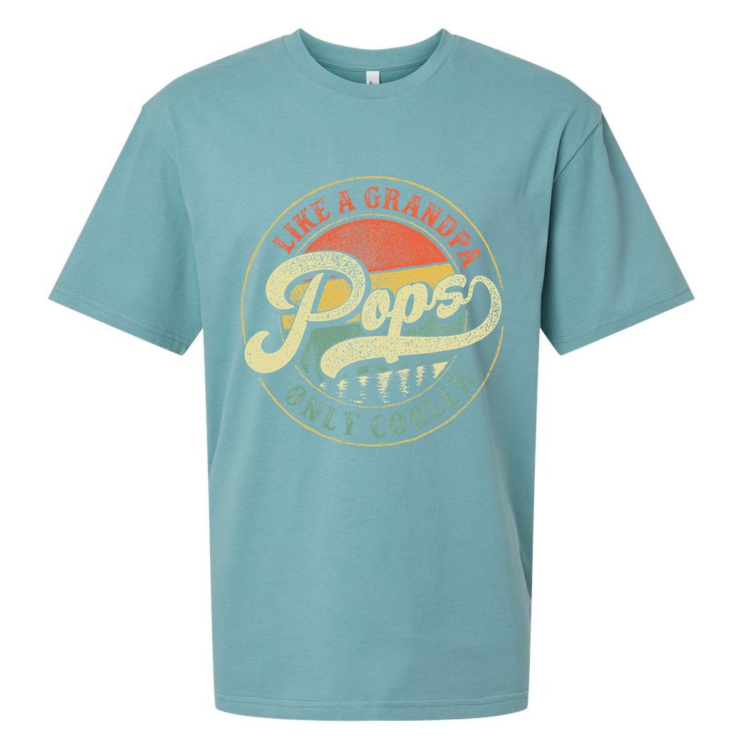 Pops Like A Grandpa Only Cooler Retro Gift Pops Dad Grandpa Sueded Cloud Jersey T-Shirt