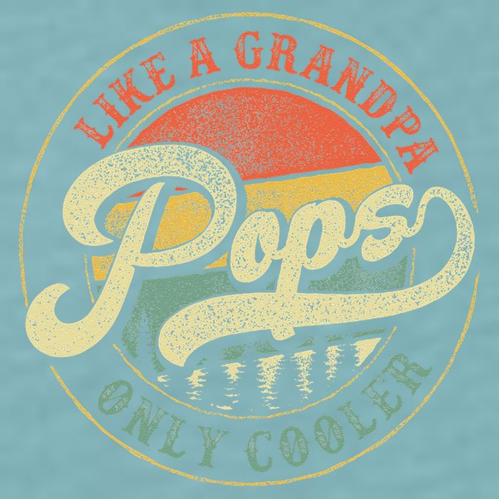 Pops Like A Grandpa Only Cooler Retro Gift Pops Dad Grandpa Sueded Cloud Jersey T-Shirt