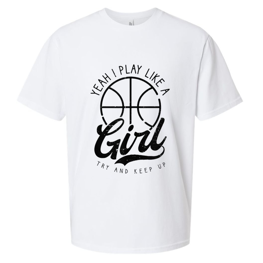 Play Like A Girl Design Basketball Sueded Cloud Jersey T-Shirt