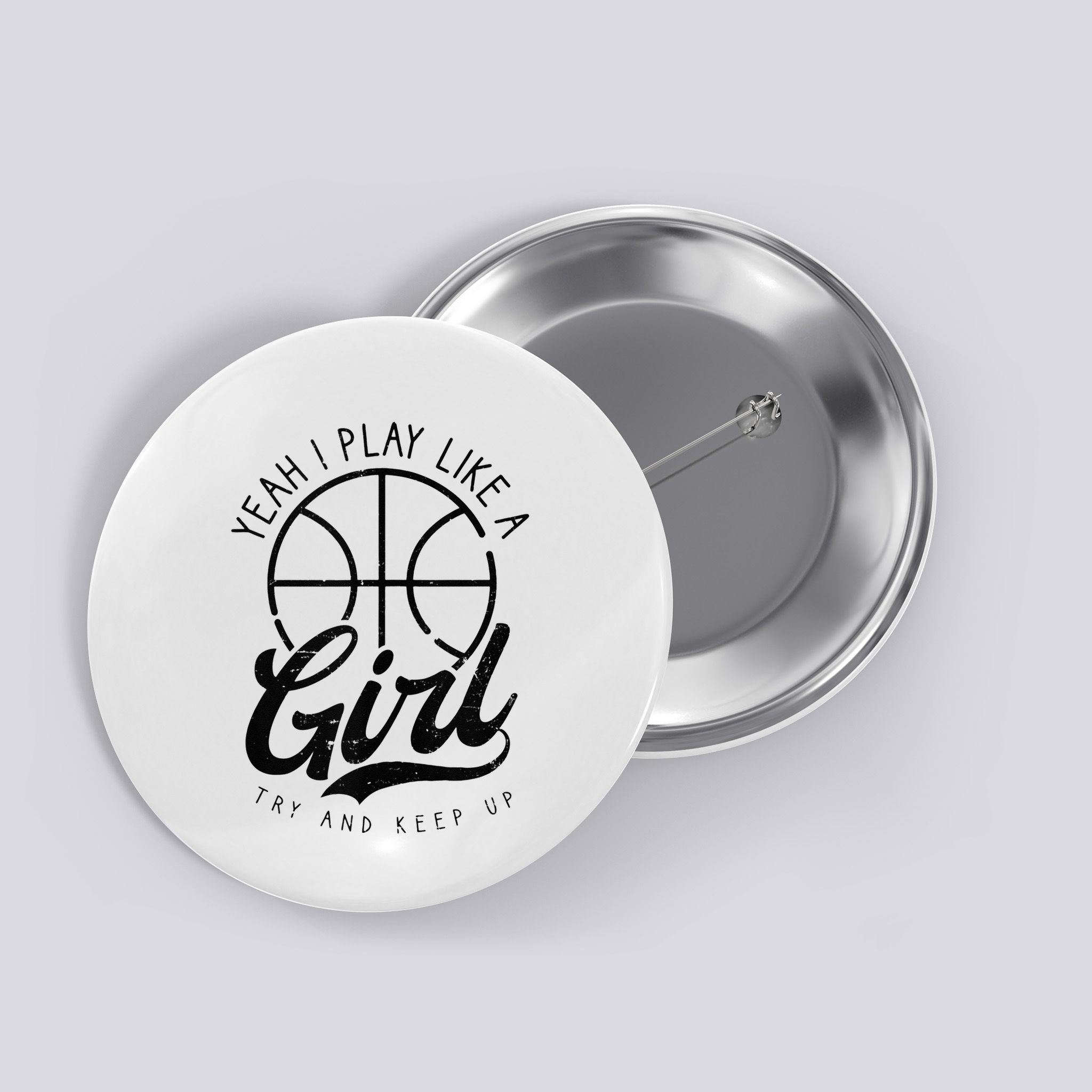 Play Like A Girl Design Basketball Button