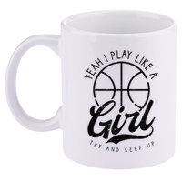 Play Like A Girl Design Basketball 11oz C Handle Ceramic Mug