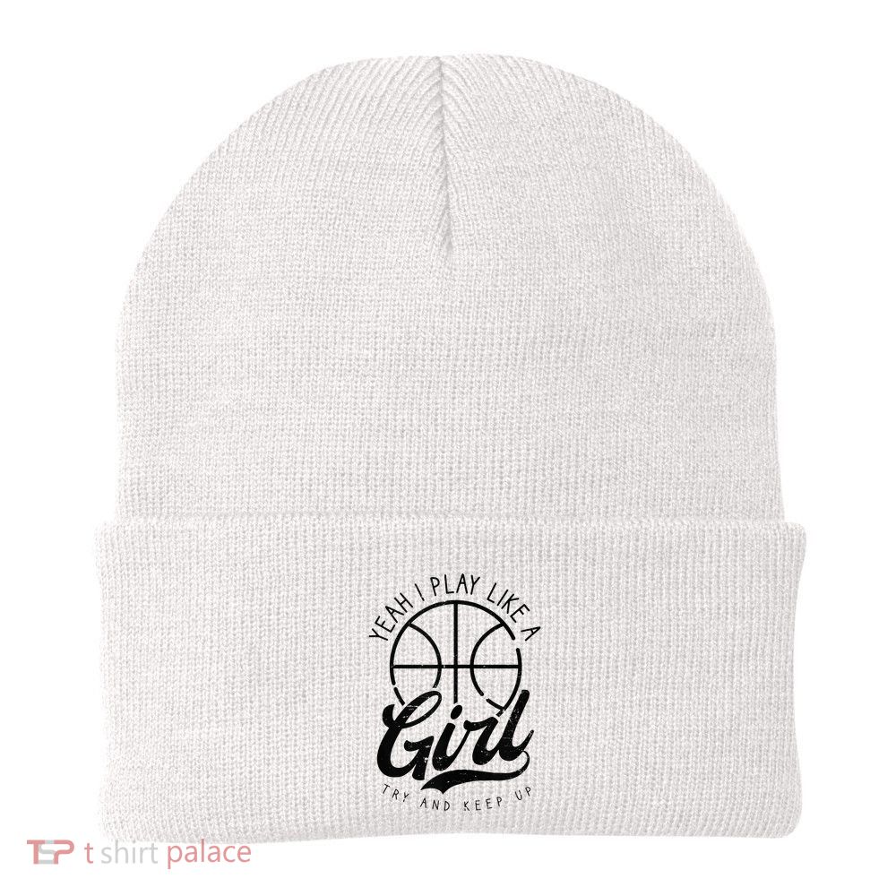Play Like A Girl Design Basketball Beanie