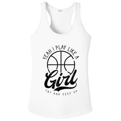 Play Like A Girl Design Basketball Ladies PosiCharge Competitor Racerback Tank
