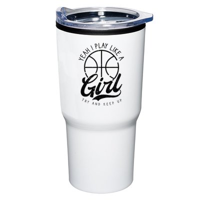 Play Like A Girl Design Basketball Tumbler