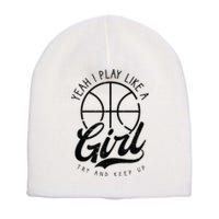 Play Like A Girl Design Basketball Short Acrylic Beanie