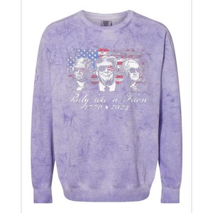 Party Like A Felon 1776 2024 President Colorblast Crewneck Sweatshirt