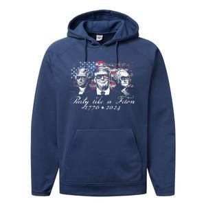 Party Like A Felon 1776 2024 President Performance Fleece Hoodie