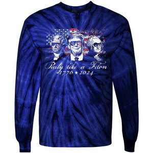 Party Like A Felon 1776 2024 President Tie-Dye Long Sleeve Shirt