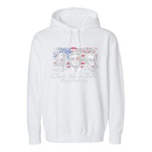 Party Like A Felon 1776 2024 President Garment-Dyed Fleece Hoodie