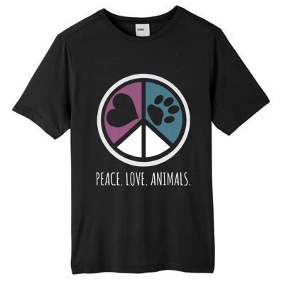 Peace Love Animals Gift Animal Lover Kindness Paw Tee Tall Fusion ChromaSoft Performance T-Shirt