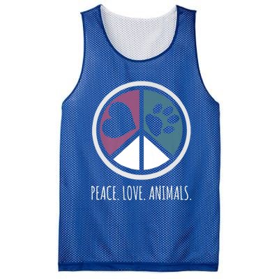 Peace Love Animals Gift Animal Lover Kindness Paw Tee Mesh Reversible Basketball Jersey Tank