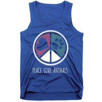 Peace Love Animals Gift Animal Lover Kindness Paw Tee Tank Top