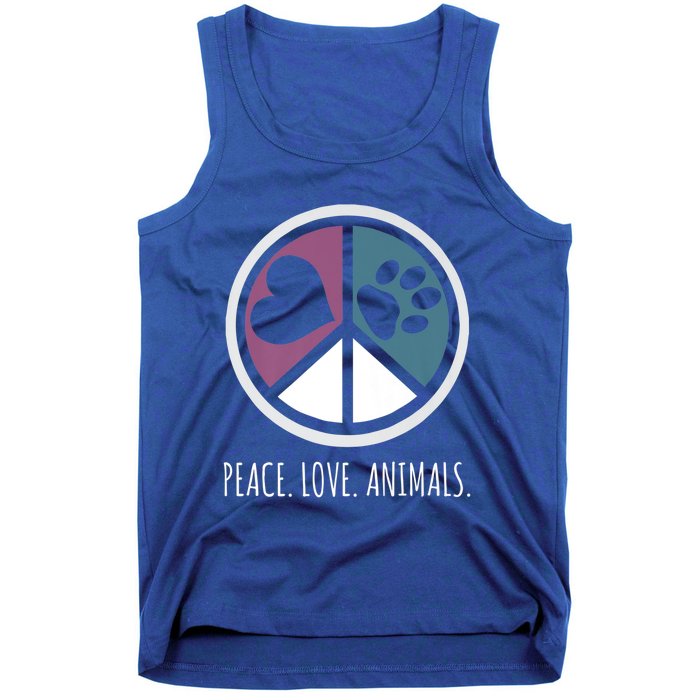 Peace Love Animals Gift Animal Lover Kindness Paw Tee Tank Top