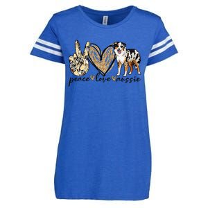 Peace Love Aussie Funny Aussie Mom Dog Mom Mother's Day Gift Enza Ladies Jersey Football T-Shirt