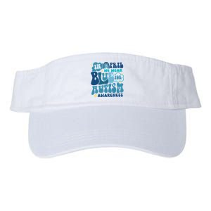 Peace Love Autism In April We Wear Blue For Autism Awareness Valucap Bio-Washed Visor