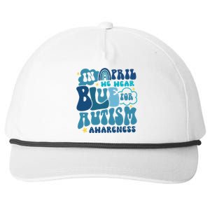 Peace Love Autism In April We Wear Blue For Autism Awareness Snapback Five-Panel Rope Hat