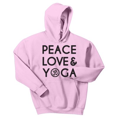 Peace Love And Yoga Om Symbol Yogi Yoga Quotes Kids Hoodie